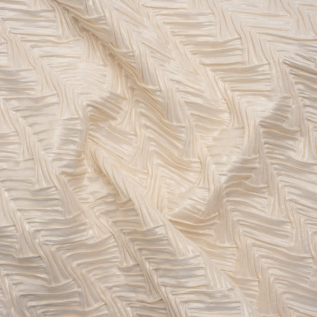 Yaya Han Puckered Novelty Woven - Cream and Gold Geometric Diagonal Stripes - Cosplay Collection