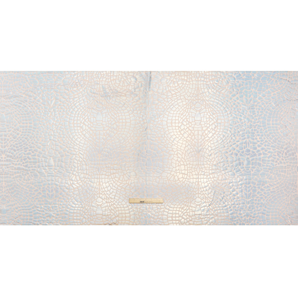 Yaya Han Holographic Foiled Stretch Spandex Polyester Jersey - Metallic Silver Iridescent Broken Glass Abstract - Cosplay Collection