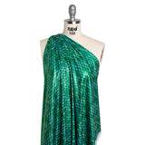 Yaya Han Metallic Foiled Stretch Spandex Polyester Jersey - Emerald Green Mermaid Scales and Tiny Dots - Cosplay Collection