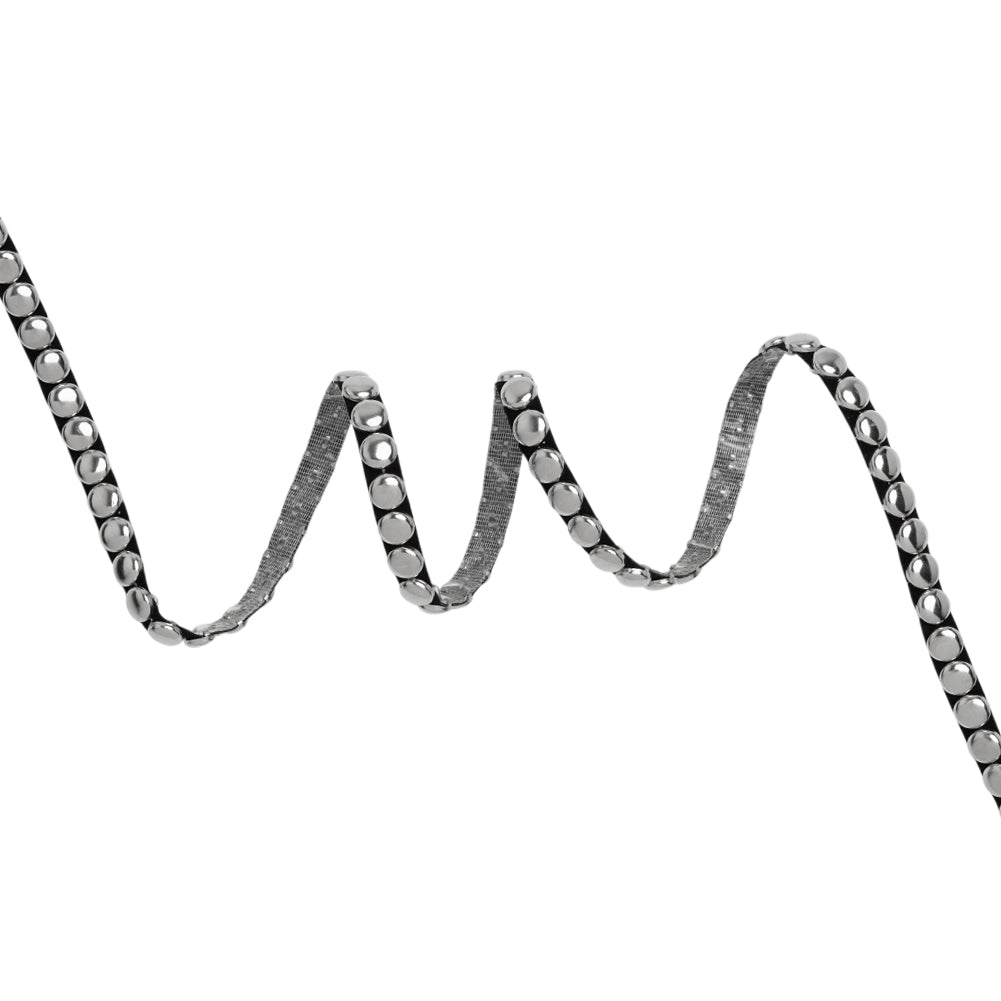 Yaya Han Studded Trim - Fantasy Silver and Black Single Row, 0.3125" - Cosplay Collection