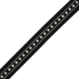 Yaya Han Twill Tape with Studs and Chains - Gothic Silver and Black, 0.75" - Cosplay Collection