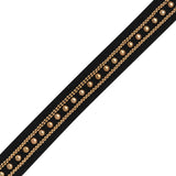 Yaya Han Twill Tape with Studs and Chains - Gothic Gold and Black, 0.75" - Cosplay Collection