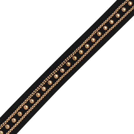 Yaya Han Twill Tape with Studs and Chains - Gothic Gold and Black, 0.75" - Cosplay Collection