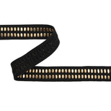 Yaya Han Studded Woven Trim - Hamburg Punk Gold and Black Faux Zipper, 0.75" - Cosplay Collection
