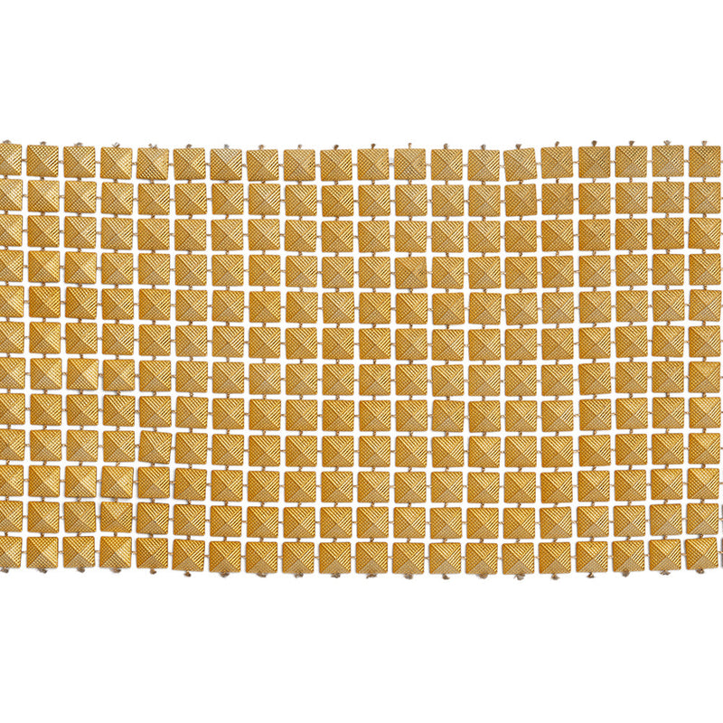 Yaya Han Textured Square Pyramid Studded Chainmail Trim - Yellow Gold, 4" - Cosplay Collection