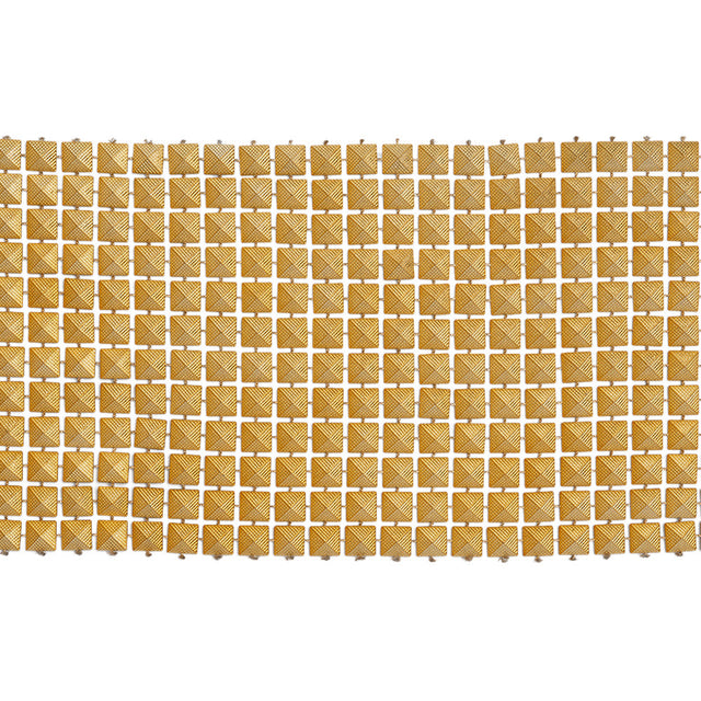 Yaya Han Textured Square Pyramid Studded Chainmail Trim - Yellow Gold, 4" - Cosplay Collection