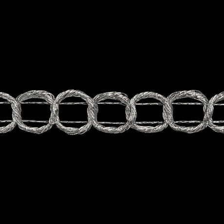 Yaya Han Metallic Wrapped Cord Chain Links Trim - Valkyrie Silver, 0.75" - Cosplay Collection