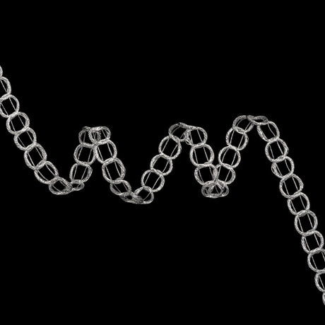 Yaya Han Metallic Wrapped Cord Chain Links Trim - Valkyrie Silver, 0.75" - Cosplay Collection