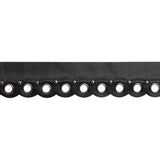 Yaya Han Scalloped Faux Leather Trim with Grommets and Studs - Black and Silver, 1.25" - Cosplay Collection