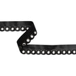 Yaya Han Scalloped Faux Leather Trim with Grommets and Studs - Black and Silver, 1.25" - Cosplay Collection