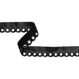 Yaya Han Scalloped Faux Leather Trim with Grommets and Studs - Black and Silver, 1.25" - Cosplay Collection