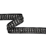Yaya Han Faux Leather Corset Lacing Trim - Black and Silver, 1.63" - Cosplay Collection