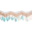 Yaya Han Iridescent Sequin Fringe on Zig Zag Braided Trim - Tango Blue, Gold and Baby Pink, 3" - Cosplay Collection