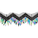 Yaya Han Iridescent Sequin Fringe on Zig Zag Braided Trim - Tango Black, Gold and Oil Slick, 3" - Cosplay Collection