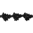 Yaya Han Beaded and Sequins Trim with 3D Roses - Black Floral, 2.5" - Cosplay Collection