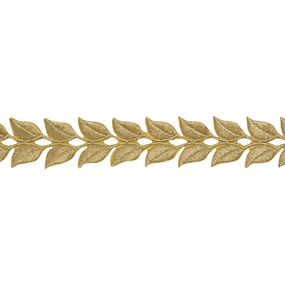 Yaya Han Iron-On Metallic Embroidered Trim - Gold Roman Leaves, 1.25" - Cosplay Collection