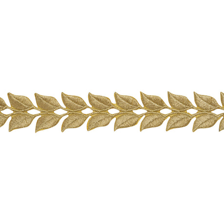 Yaya Han Iron-On Metallic Embroidered Trim - Gold Roman Leaves, 1.25" - Cosplay Collection
