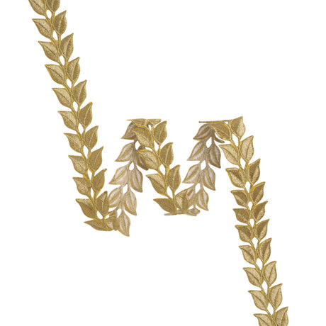 Yaya Han Iron-On Metallic Embroidered Trim - Gold Roman Leaves, 1.25" - Cosplay Collection