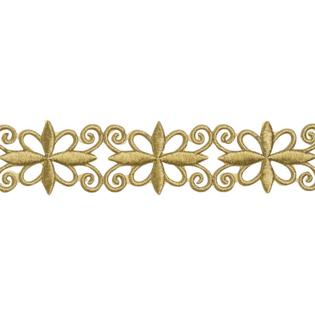 Yaya Han Iron-On Metallic Embroidered Trim - Gold Verona Filigree, 2" - Cosplay Collection
