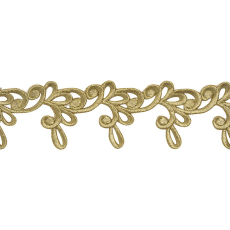 Yaya Han Iron-On Metallic Embroidered Trim - Gold Milan Swirl, 2.25" - Cosplay Collection