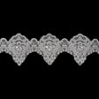 Yaya Han Metallic Corded and Beaded Embroidered Lace Trim - Silver Fae Floral Scallops, 5" - Cosplay Collection