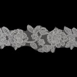 Yaya Han Metallic Corded Embroidered Lace Trim - Silver Fae Floral Vine, 2.5" - Cosplay Collection