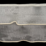 Yaya Han 2 Tier Pleated Crystal Organza Trim - Ivory, 4" - Cosplay Collection