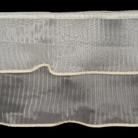 Yaya Han 2 Tier Pleated Crystal Organza Trim - Ivory, 4" - Cosplay Collection
