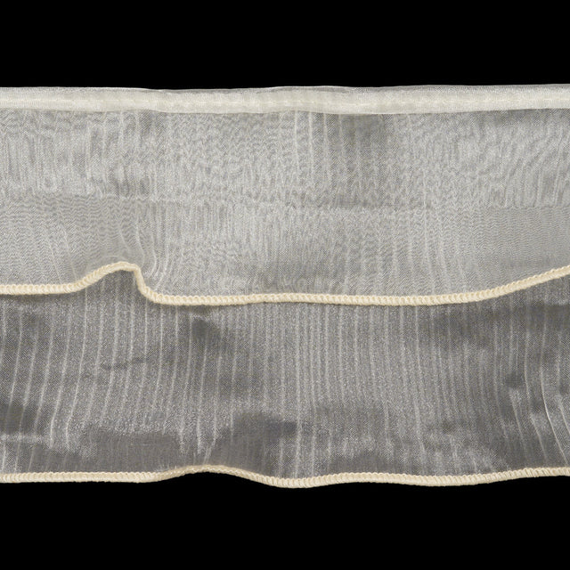 Yaya Han 2 Tier Pleated Crystal Organza Trim - Ivory, 4" - Cosplay Collection