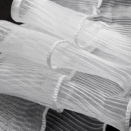 Yaya Han Pleated Organza Ruffle Trim, 2 Tier - Crystal White, 4.375" - Cosplay Collection