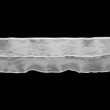 Yaya Han Pleated Organza Ruffle Trim, 2 Tier - Crystal White, 4.375" - Cosplay Collection