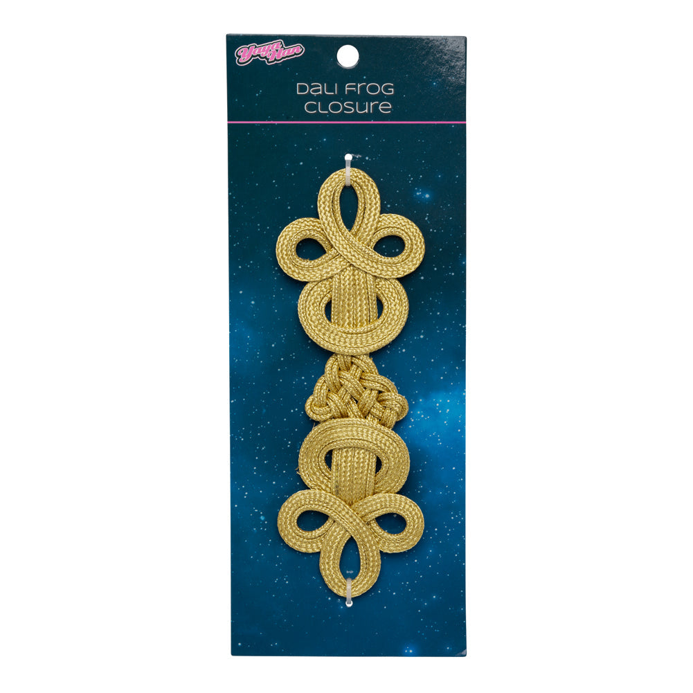 Yaya Han Metallic Faux Frog Closure Applique - Dali Gold Knots, 6.75" x 2.375" - Cosplay Collection