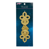 Yaya Han Metallic Faux Frog Closure Applique - Dali Gold Knots, 6.75" x 2.375" - Cosplay Collection