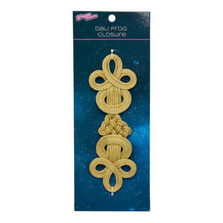 Yaya Han Metallic Faux Frog Closure Applique - Dali Gold Knots, 6.75" x 2.375" - Cosplay Collection
