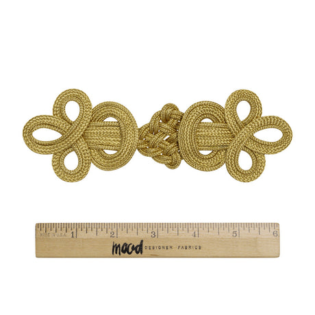Yaya Han Metallic Faux Frog Closure Applique - Dali Gold Knots, 6.75" x 2.375" - Cosplay Collection