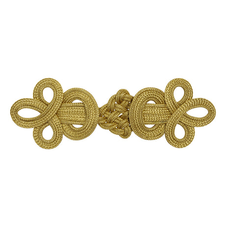 Yaya Han Metallic Faux Frog Closure Applique - Dali Gold Knots, 6.75" x 2.375" - Cosplay Collection