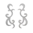 Yaya Han Iron-On Metallic Embroidered Applique Pair - Silver Swirls, 4.25" x 3.25" - Cosplay Collection