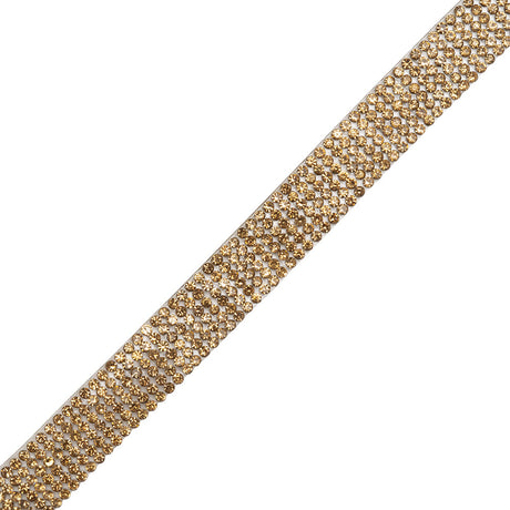 Yaya Han Iron-On Rhinestone Trim - 6-Row Gold, 0.5" - Cosplay Collection