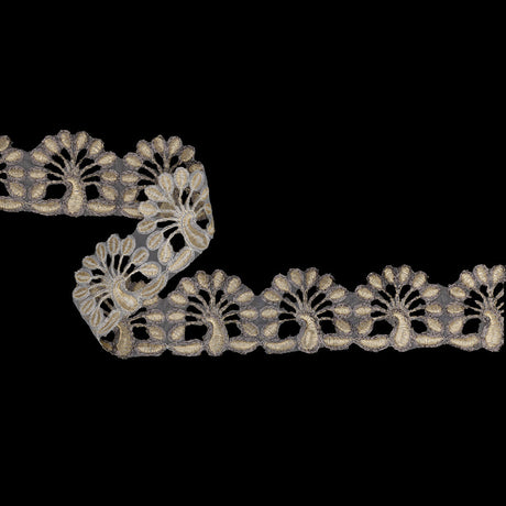 Yaya Han Metallic Embroidered Trim - Gold Peacocks, 2.5" - Cosplay Collection