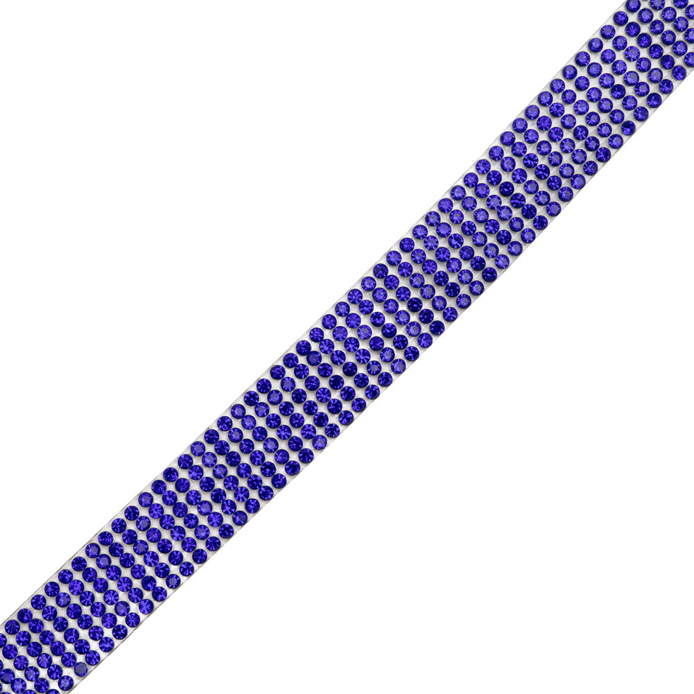 Yaya Han Iron-On Rhinestone Trim - 6-Row Sapphire Blue Crystal, 0.5" - Cosplay Collection