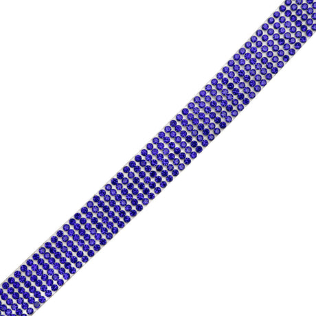Yaya Han Iron-On Rhinestone Trim - 6-Row Sapphire Blue Crystal, 0.5" - Cosplay Collection