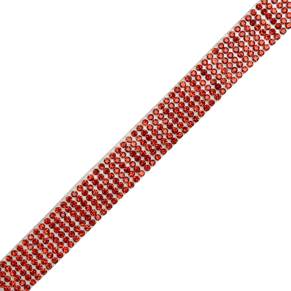 Yaya Han Iron-On Rhinestone Trim - 6-Row Crimson Red Crystal, 0.5" - Cosplay Collection