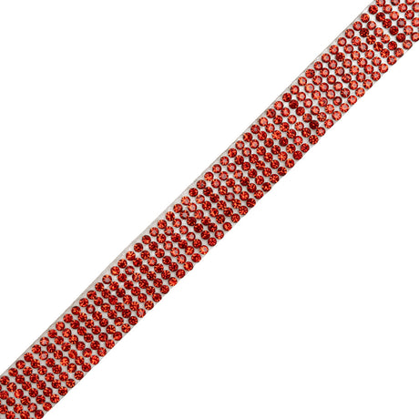 Yaya Han Iron-On Rhinestone Trim - 6-Row Crimson Red Crystal, 0.5" - Cosplay Collection