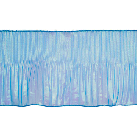 Yaya Han Pleated Ruffle Organza Trim - Mermaid Blue and Green Iridescent, 5.5"