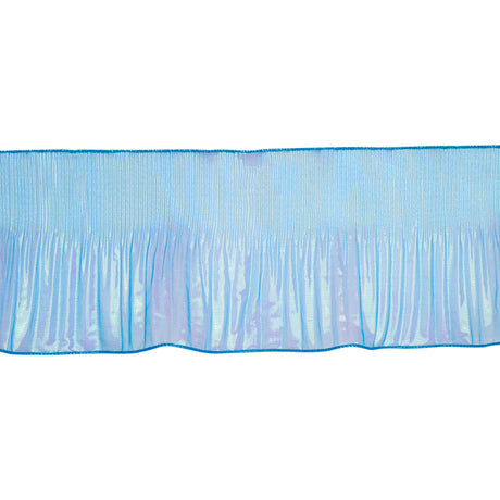 Yaya Han Pleated Ruffle Organza Trim - Mermaid Blue and Green Iridescent, 5.5"