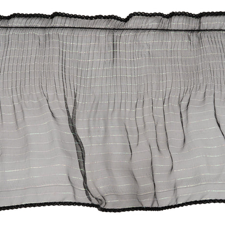 Yaya Han Pleated Ruffle Organza Trim - Mermaid Black and Iridescent Stripes, 5" - Cosplay Collection