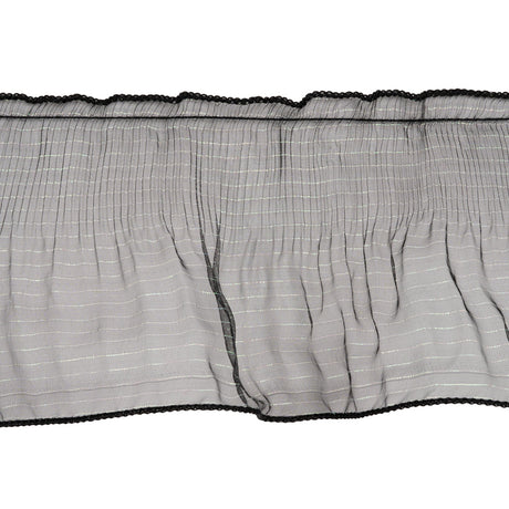 Yaya Han Pleated Ruffle Organza Trim - Mermaid Black and Iridescent Stripes, 5" - Cosplay Collection