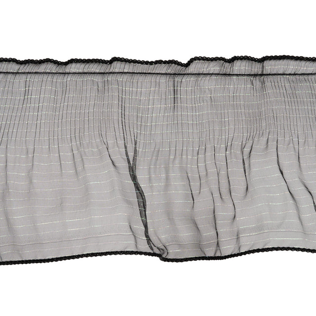 Yaya Han Pleated Ruffle Organza Trim - Mermaid Black and Iridescent Stripes, 5" - Cosplay Collection