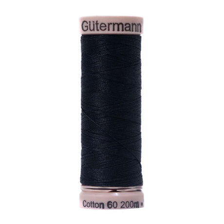 Gutermann 60 Wt Natural Cotton Thread 200m - 1001 Black