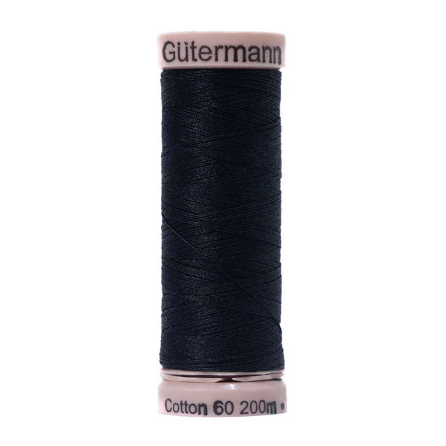 Gutermann 60 Wt Natural Cotton Thread 200m - 1001 Black